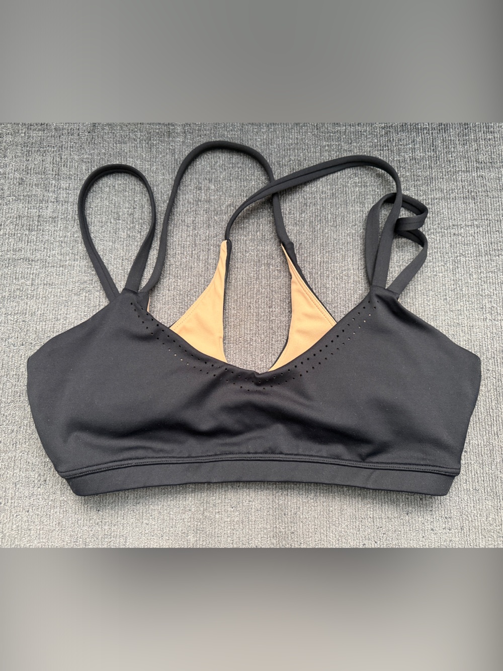 BuffBunny Black Sports Bra with Nude Lining